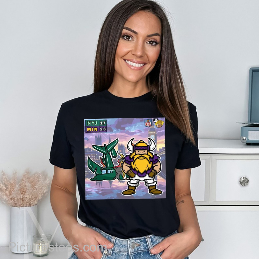 The Minnesota Vikings intercept the New York Jets in London shirt