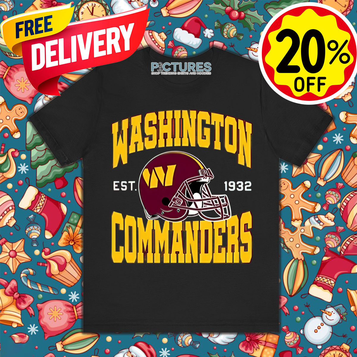 NFL Washington Commanders Helmet Est 1932 Shirt