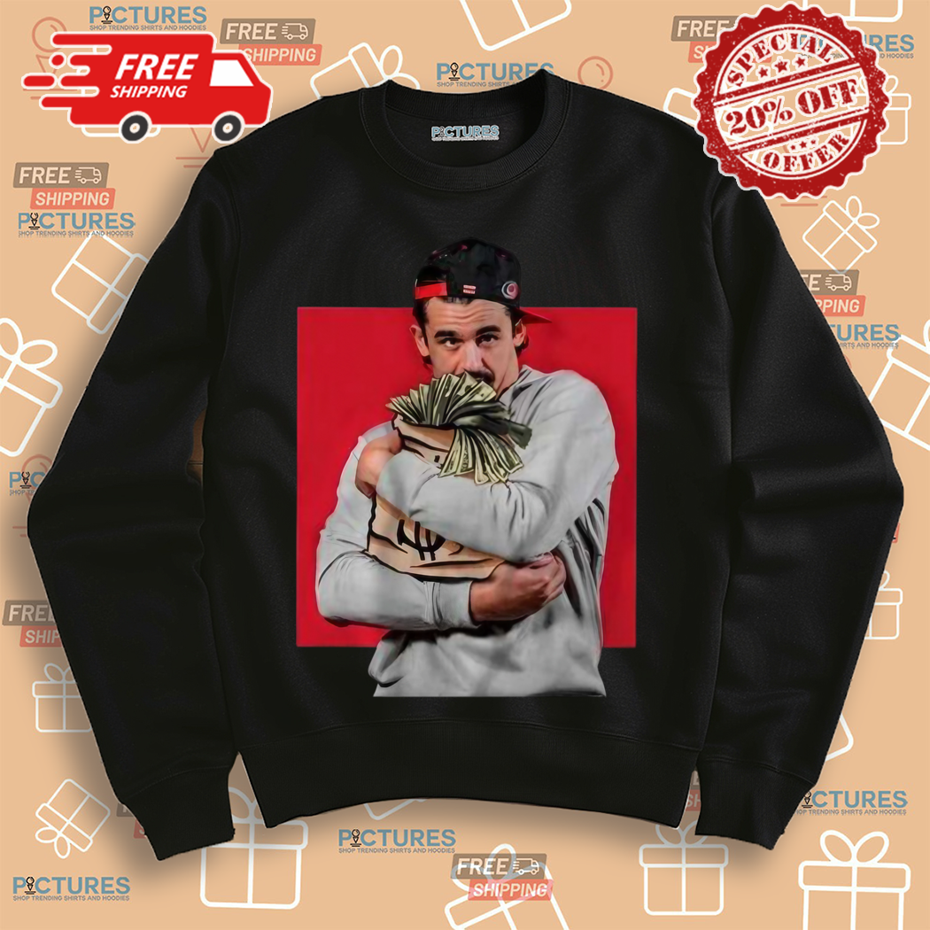 Carolina Hurricanes Seth Jarvis Hug Money Bag Shirt Carolina Hurricanes Seth Jarvis Hug Money Bag Shirt