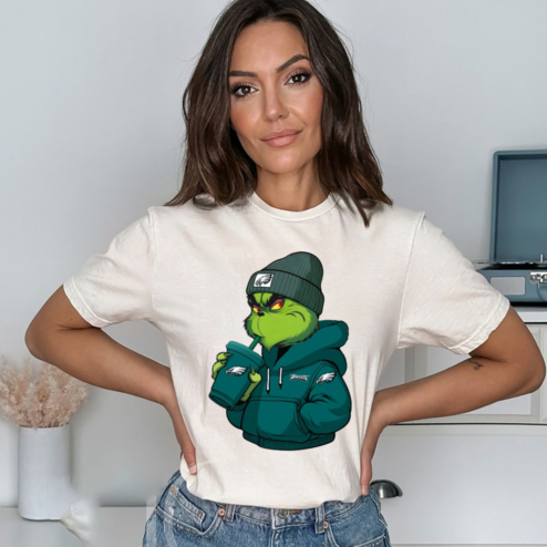 The Grinch Boy Drink Eagles Christmas Shirt