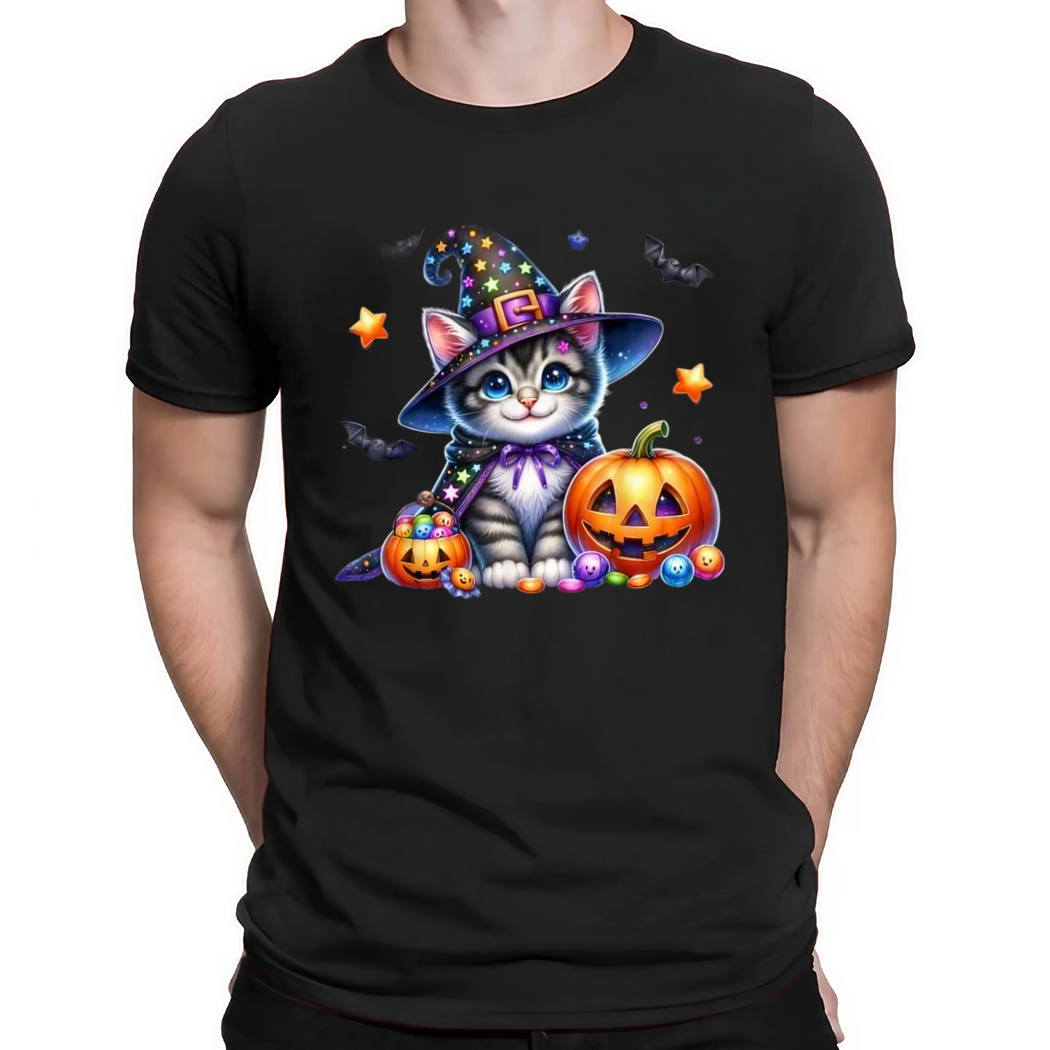 Cute cat witch trick of treat halloween costume Shirt