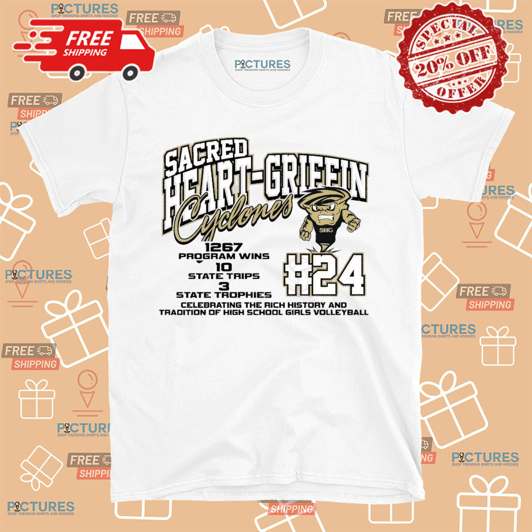Sacred Heart-Griffin Cyclones #24 Celebrating The Rich History And Tradition Of High School Girls Volleyball Shirt Sacred Heart-Griffin Cyclones #24 Celebrating The Rich History And Tradition Of High School Girls Volleyball Shirt