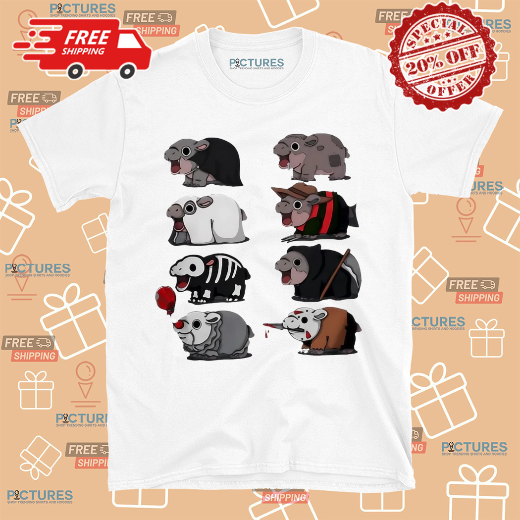 Scary Hippo Moo Deng In Horror Shirt Scary Hippo Moo Deng In Horror Shirt