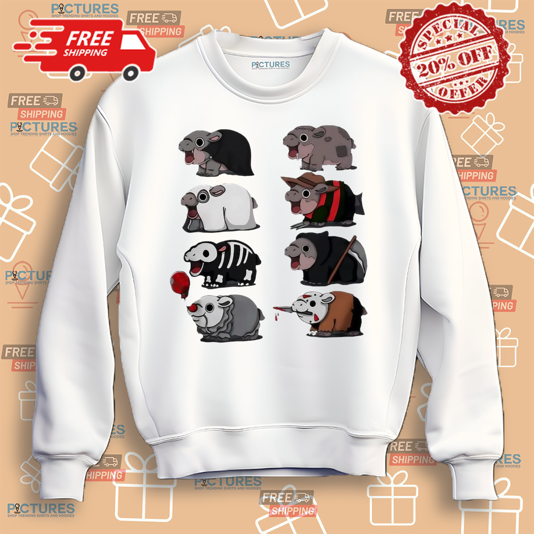 Scary Hippo Moo Deng In Horror Shirt Scary Hippo Moo Deng In Horror Shirt