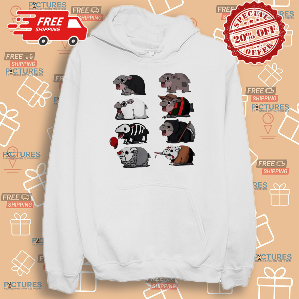 Scary Hippo Moo Deng In Horror Shirt Scary Hippo Moo Deng In Horror Shirt