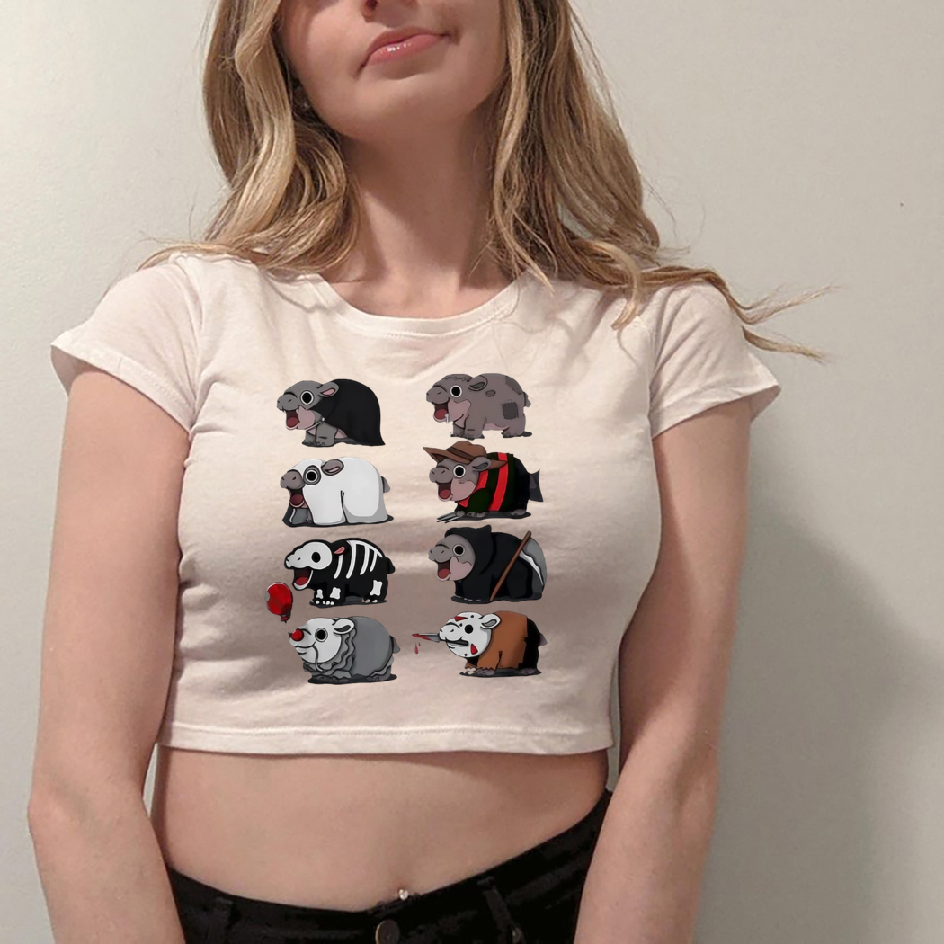 Scary Hippo Moo Deng In Horror Shirt Scary Hippo Moo Deng In Horror Shirt