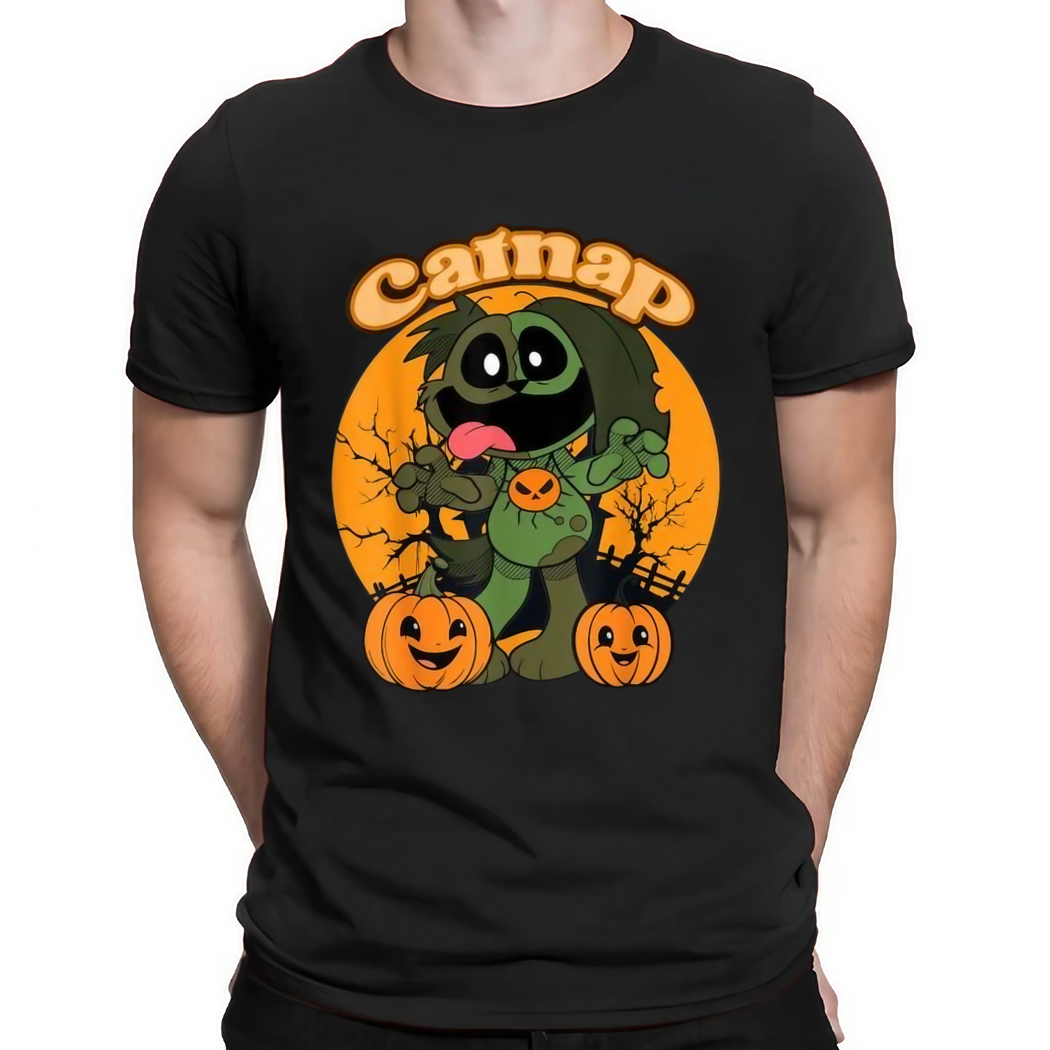 Smiling pumpkins halloween zombie dog cat critters shirt