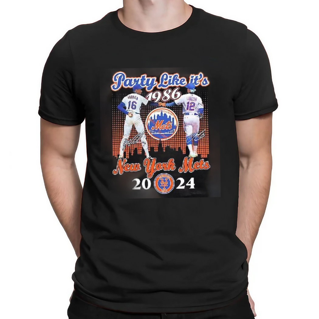 Dwight Gooden Francisco Lindor Party Like Its 1986 New York Mets 2024 Shirt