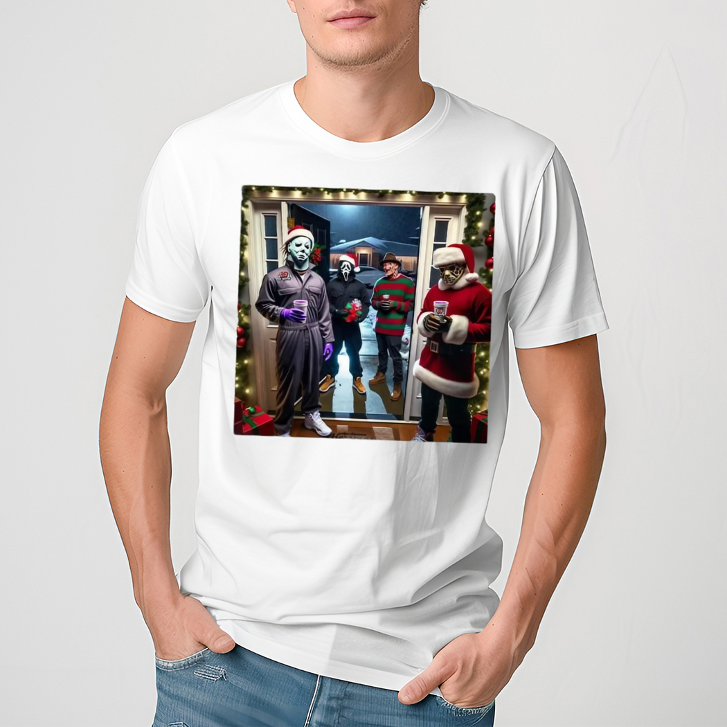 Funny Christmas Horror Movies Michael Myers Ghostface Freddy Krueger Jason Voorhees Shirt