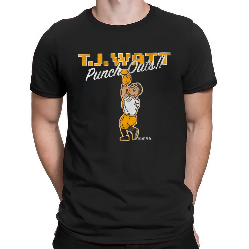 Pittsburgh Steelers TJ Watt Punch Outs pixel shirt