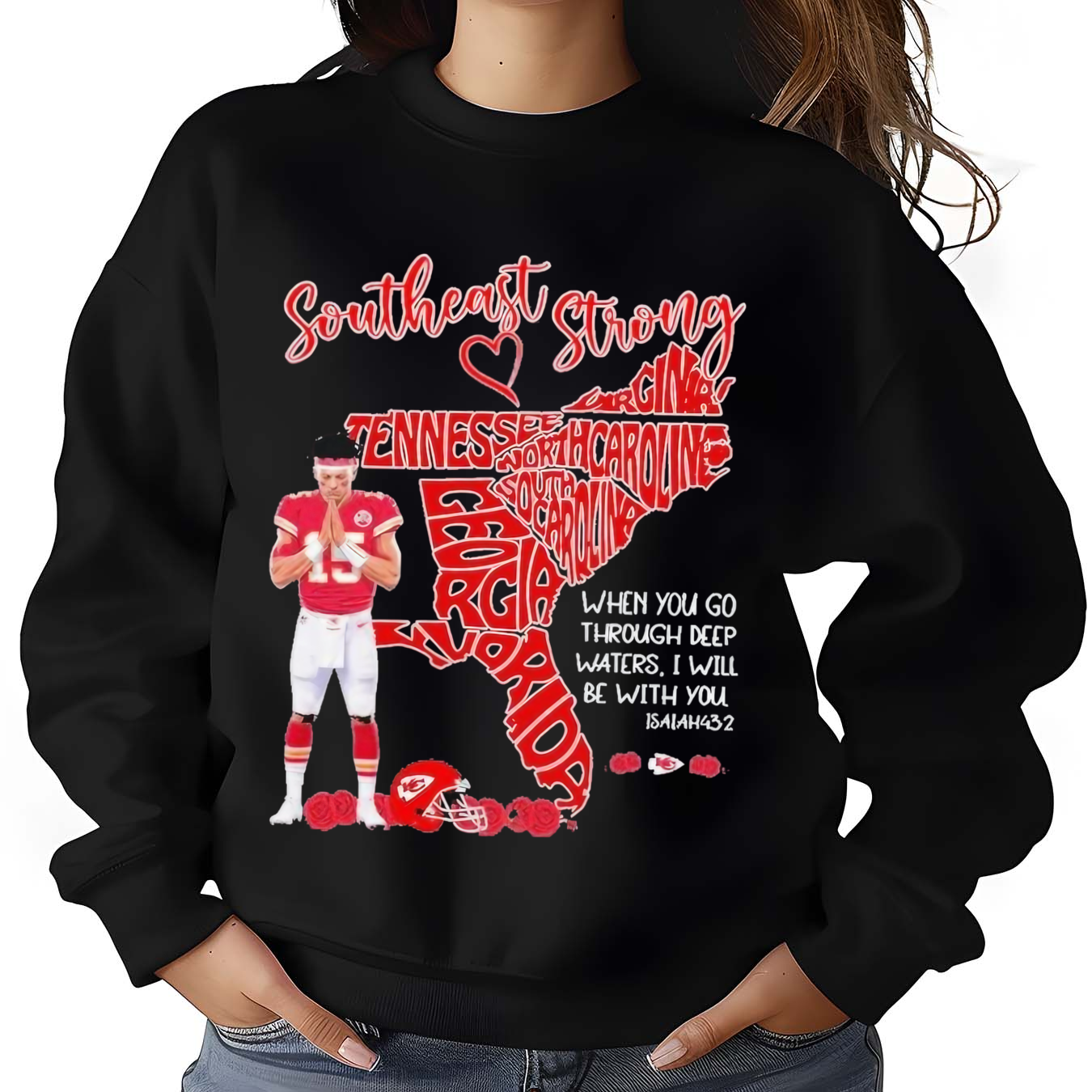 Patrick Mahomes Kansas City Chiefs Praying For Florida Southeast Strong Shirt