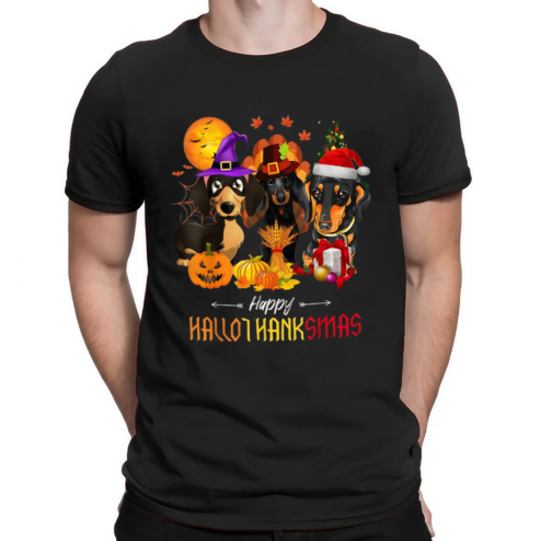 Halloween Christmas Happy Hallothanksmas Dachshund Dog Lover Shirt