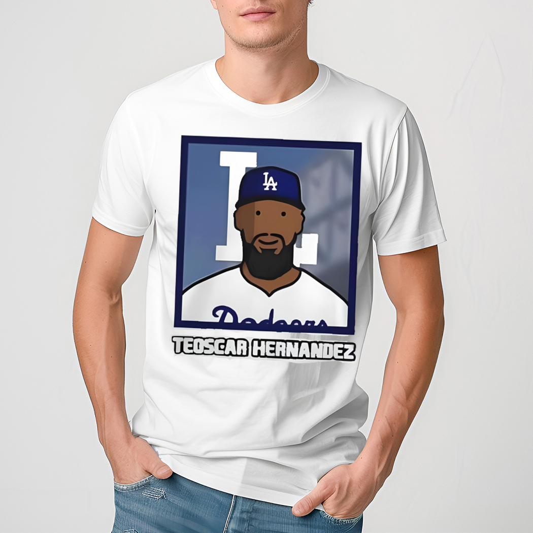 Los Angeles Dodgers Teoscar Hernandez cartoon card photo shirt