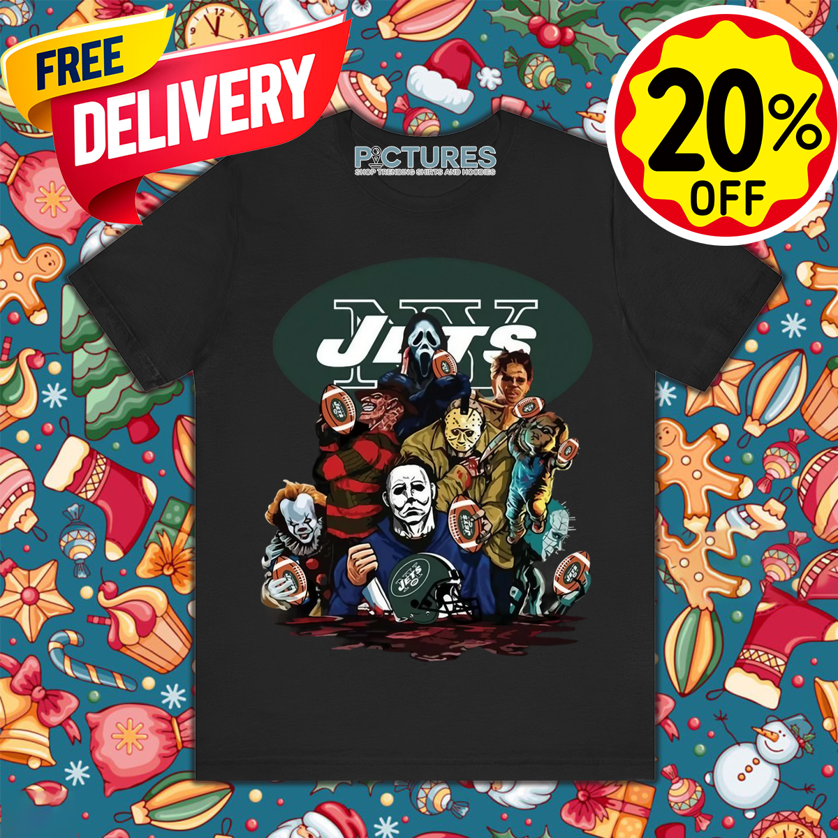 Horror Characters New York Jets Halloween NFL 2024 Shirt