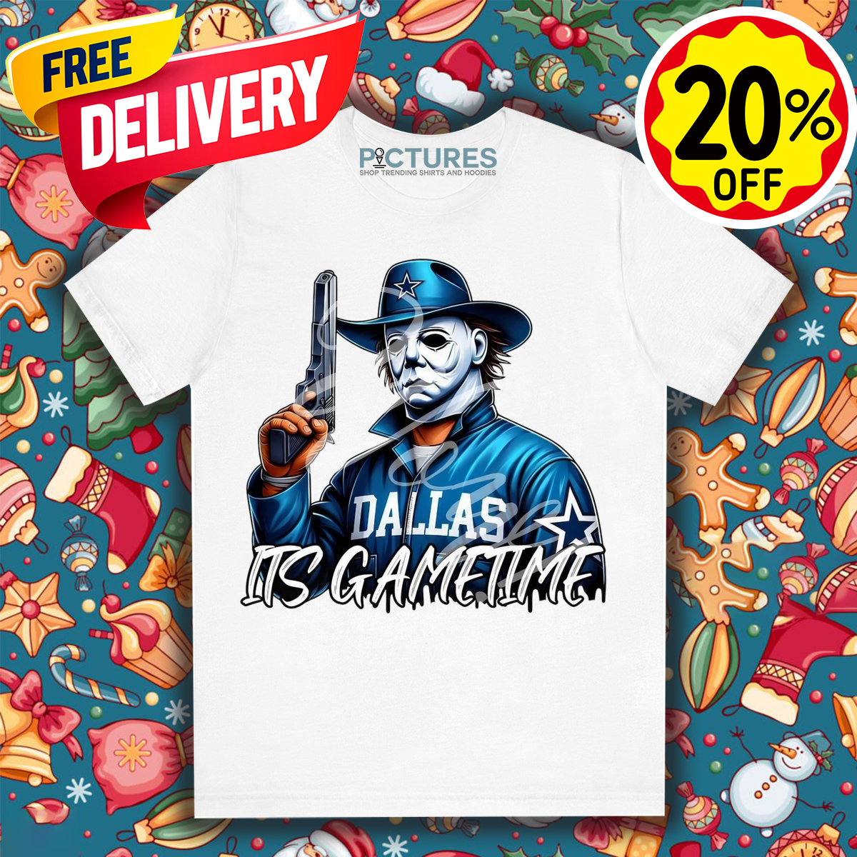 Michael Myers It's Game Time Dallas Cowboys NFL 2024 Halloween Shirt