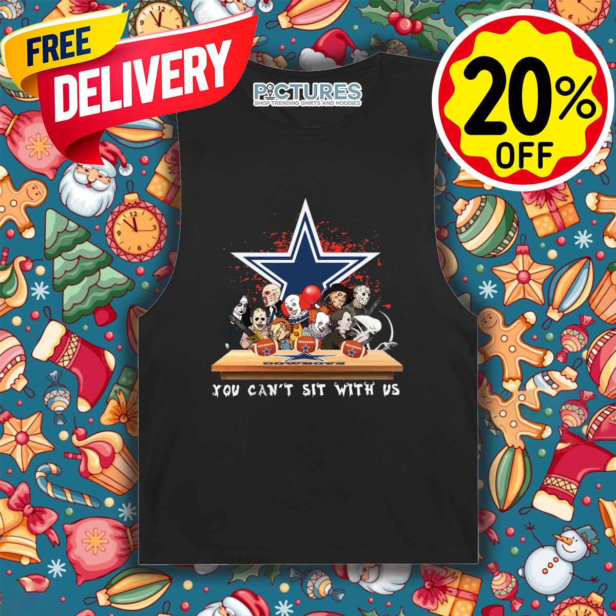 Horror Characters Dallas Cowboys You Can't Sit With Us Halloween NFL 2024 Shirt Horror Characters Dallas Cowboys You Can't Sit With Us Halloween NFL 2024 Shirt