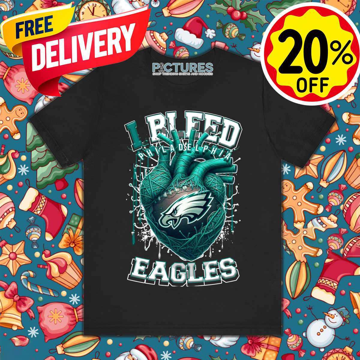 Heart I Bleed Philadelphia Eagles NFL 2024 Shirt