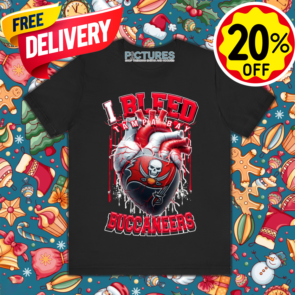 Heart I Bleed Tampa Bay Buccaneers 2024 Shirt