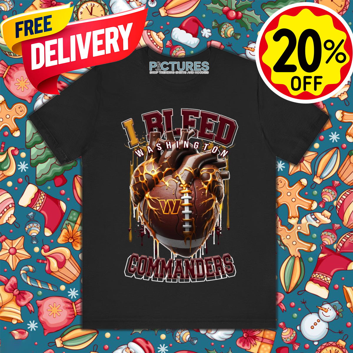 Heart I Bleed Washington Commanders 2024 Shirt