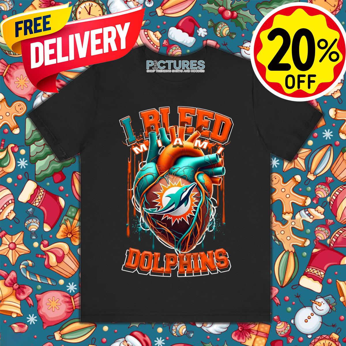 Heart I Bleed Miami Dolphins NFL 2024 Shirt