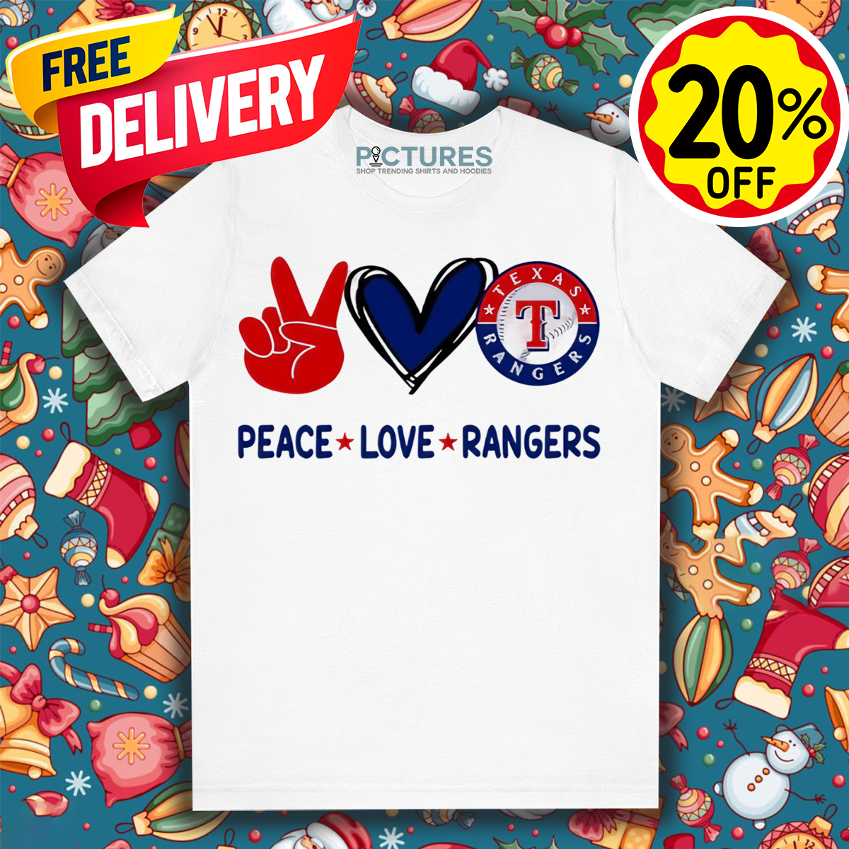 Peace Love Texas Rangers NFL 2024 Shirt