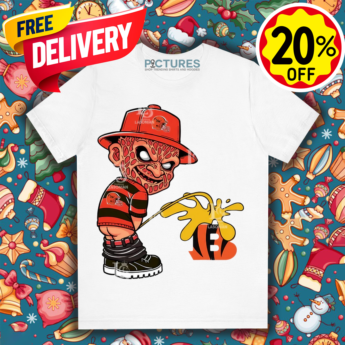 Freddy Krueger Cleveland Browns Piss On Cincinnati Bengals Halloween 2024 NFL Shirt
