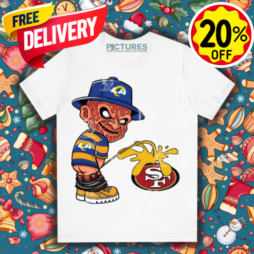 Freddy Krueger Los Angeles Rams Piss On San Francisco 49ers Halloween 2024 NFL Shirt
