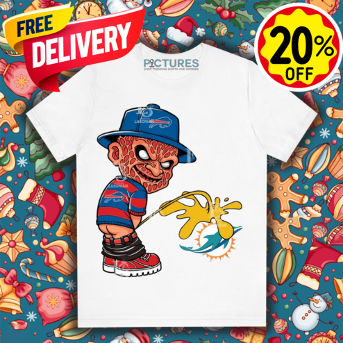 Freddy Krueger Buffalo Bills Piss On Miami Dolphins Halloween 2024 NFL Shirt