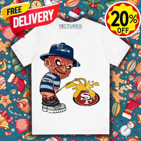 Freddy Krueger Seattle Seahawks Piss On San Francisco 49ers Halloween NFL 2024 Shirt