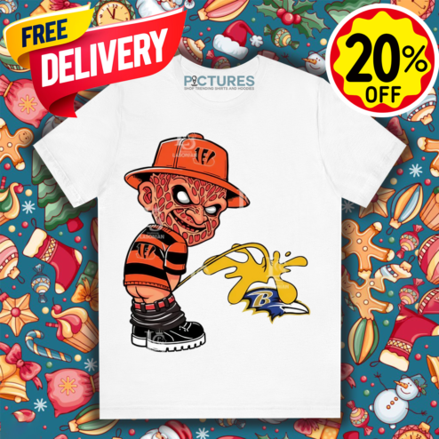 Freddy Krueger Cincinnati Bengals Piss On Baltimore Ravens Halloween 2024 NFL Shirt