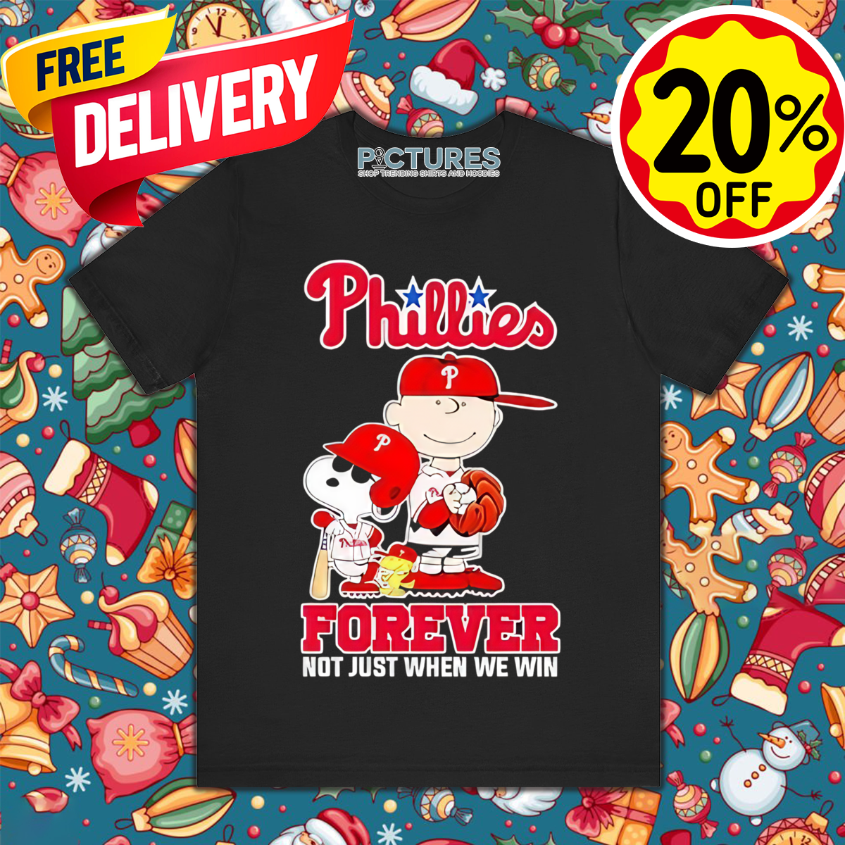 Snoopy Charlie Brown Phillies Forever Not Just When We Win 2024 Shirt