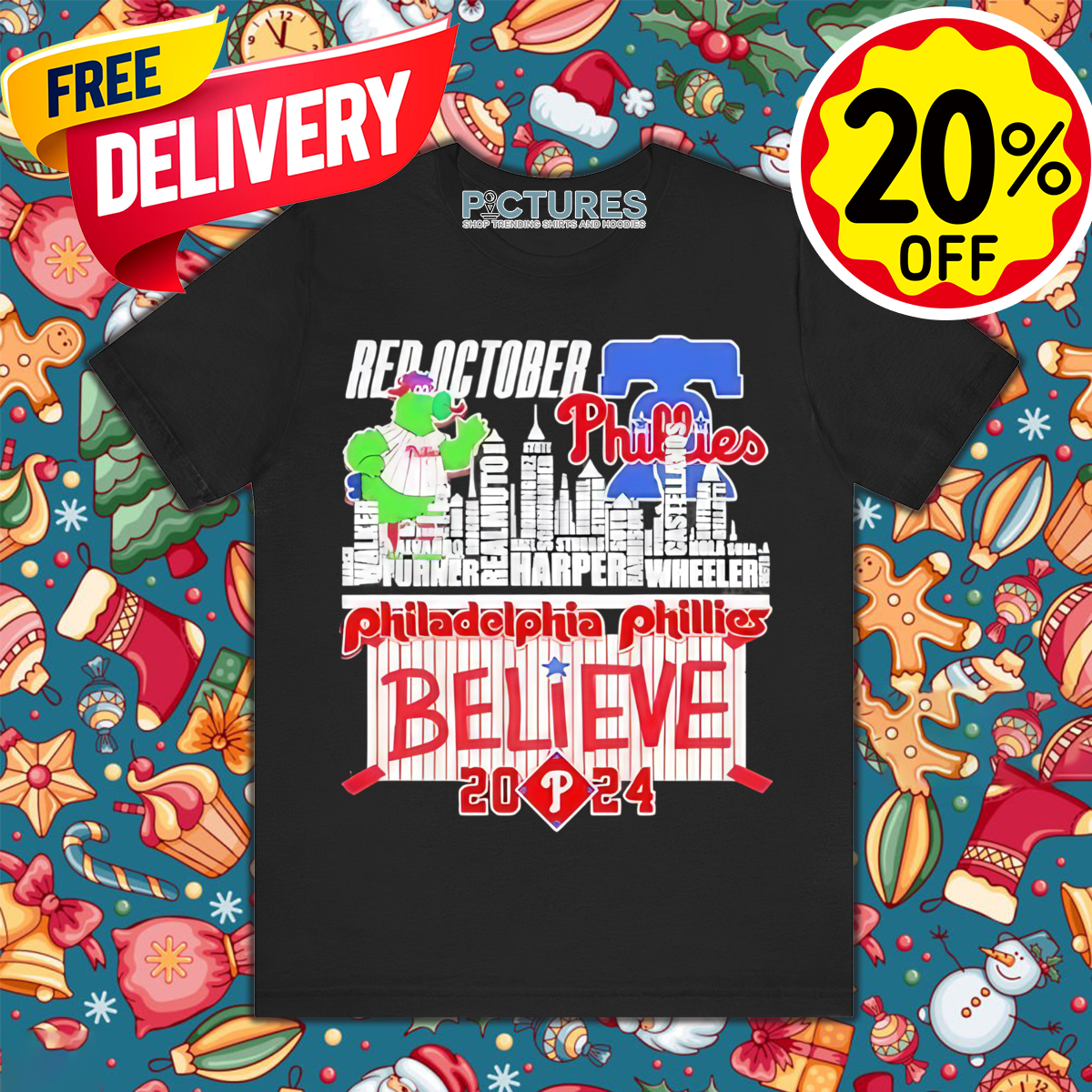 Phillie Phanatic Red October Philadelphia Phillies Believe 2024 Shirt