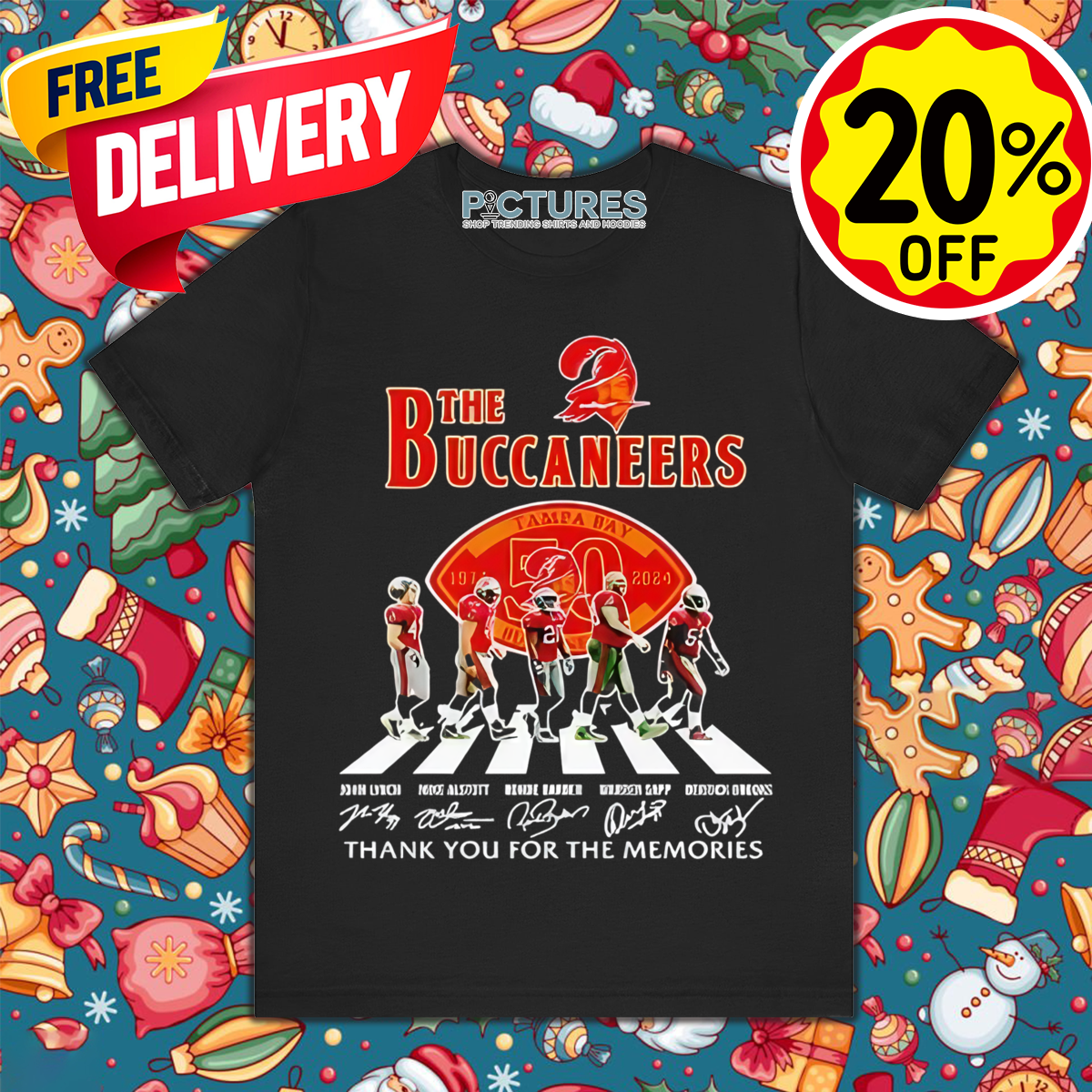 Tampa Bay Buccaneers Players Crossing Thank You For The Memories Signature 2024 Shirt