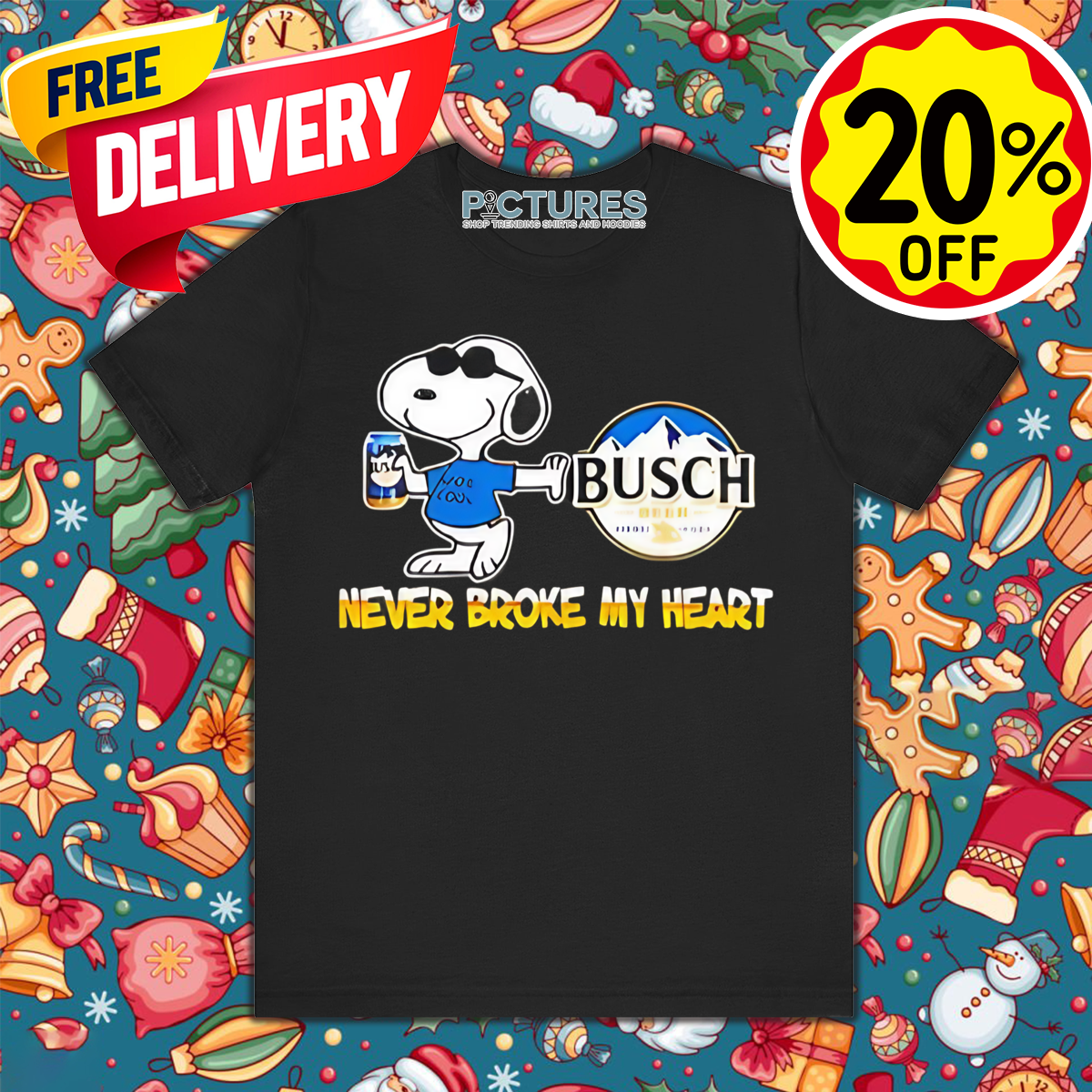 Snoopy Beer Busch Never Broke My Heart 2024 Shirt