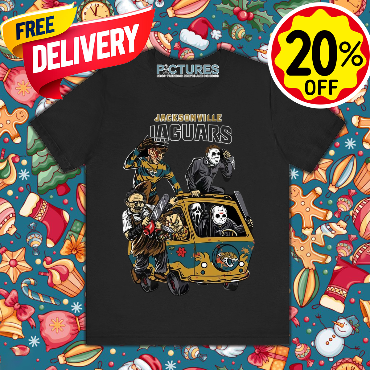 Horror Characters Jacksonville Jaguars Halloween 2024 NFL Shirt