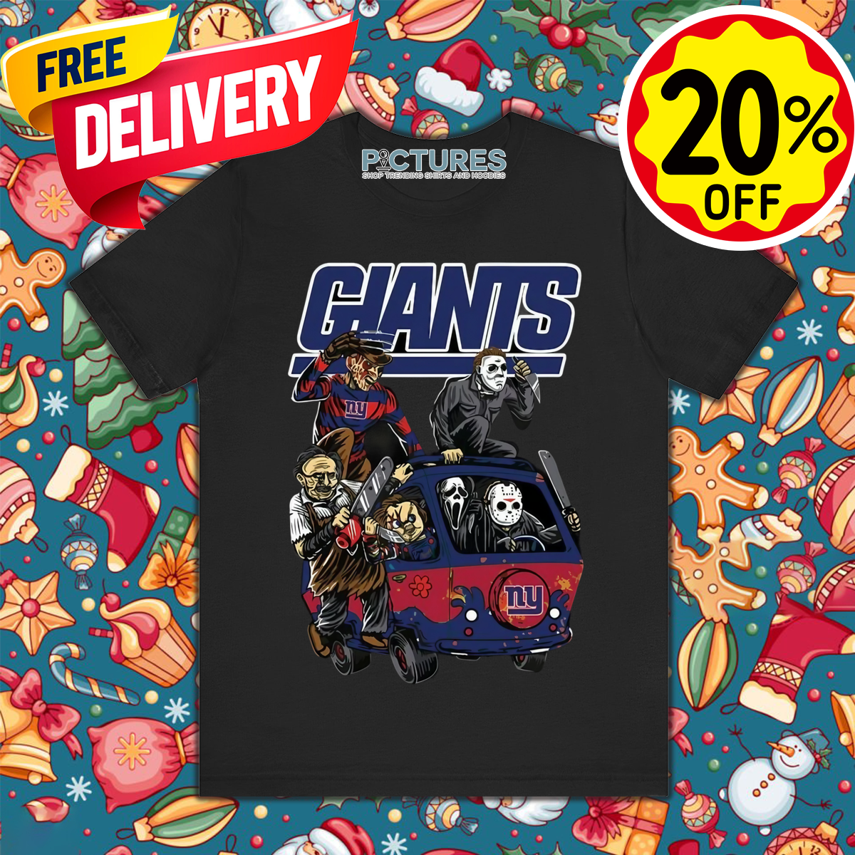 Horror Characters New York Giants Halloween 2024 NFL Shirt
