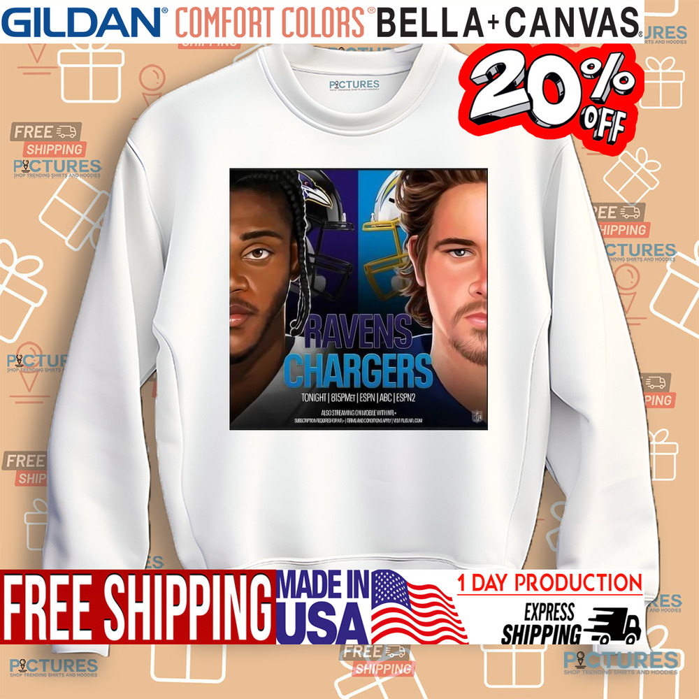 Baltimore Ravens vs. Los Angeles Chargers Week 12 2024 Battle Game Shirt
