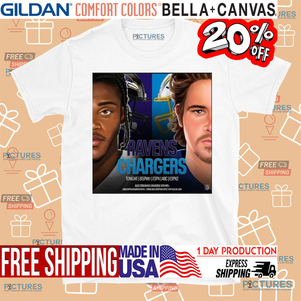 Baltimore Ravens vs. Los Angeles Chargers Week 12 2024 Battle Game Shirt