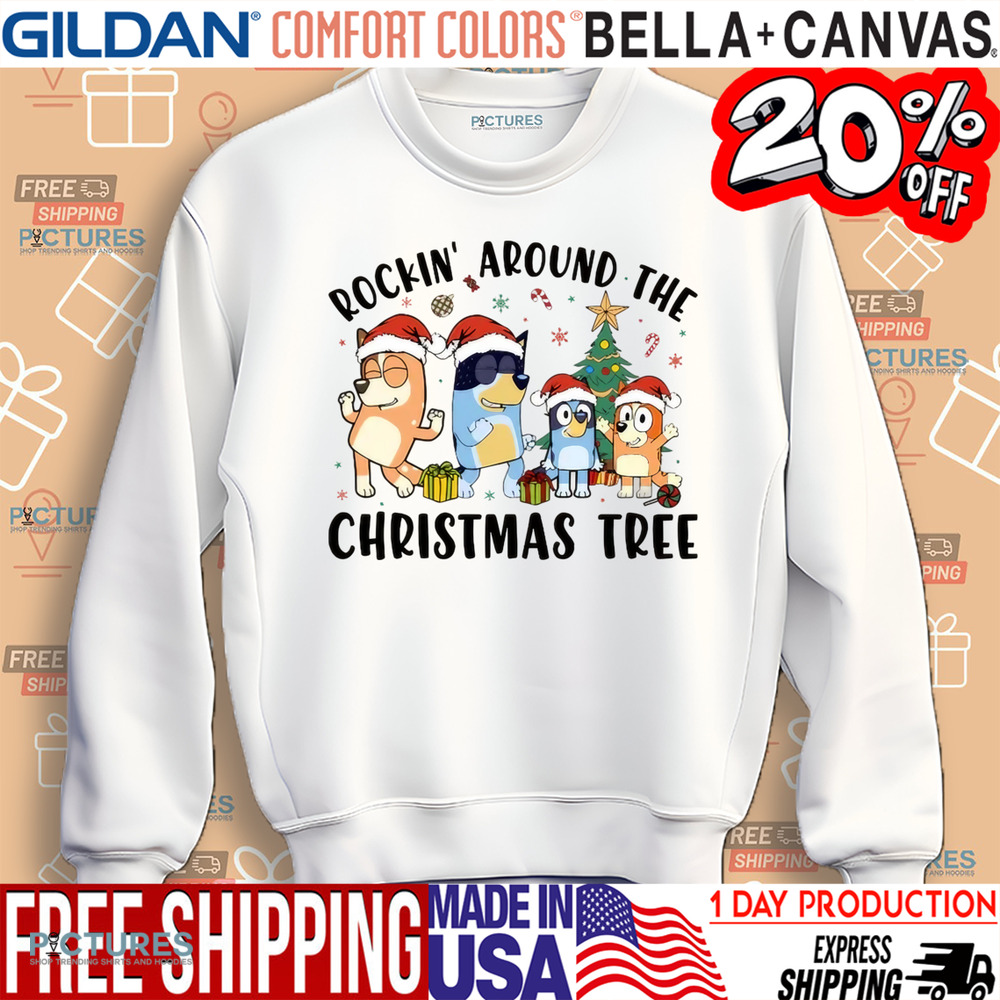 Bluey Christmas Rockin’ Around The Christmas Tree Shirt