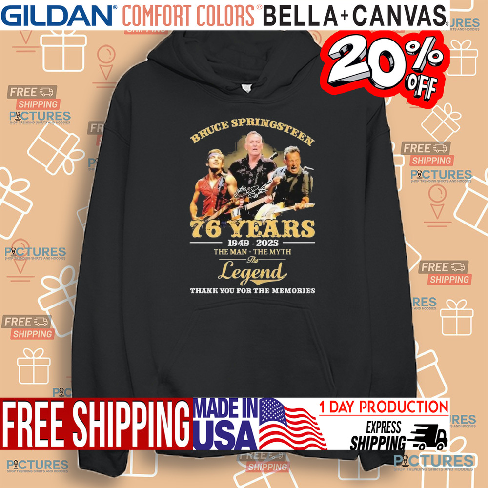 Bruce Springsteen 76 Years 1949-2025 The Man The Myth The Legend Signature Thank You For The Memories Shirt