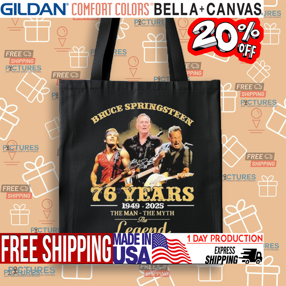 Bruce Springsteen 76 Years 1949-2025 The Man The Myth The Legend Signature Thank You For The Memories Shirt