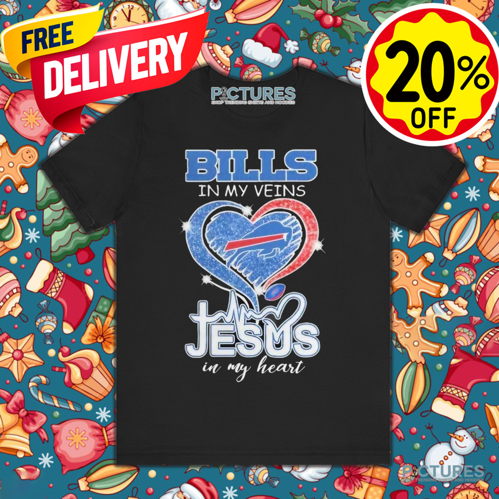 Buffalo Bills Runs in My Veins Jesus My Heart Shirt