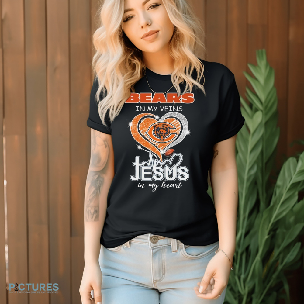 Chicago Bears In My Veins Jesus In My Heart Diamond 2024 Shirt Chicago Bears In My Veins Jesus In My Heart Diamond 2024 Shirt