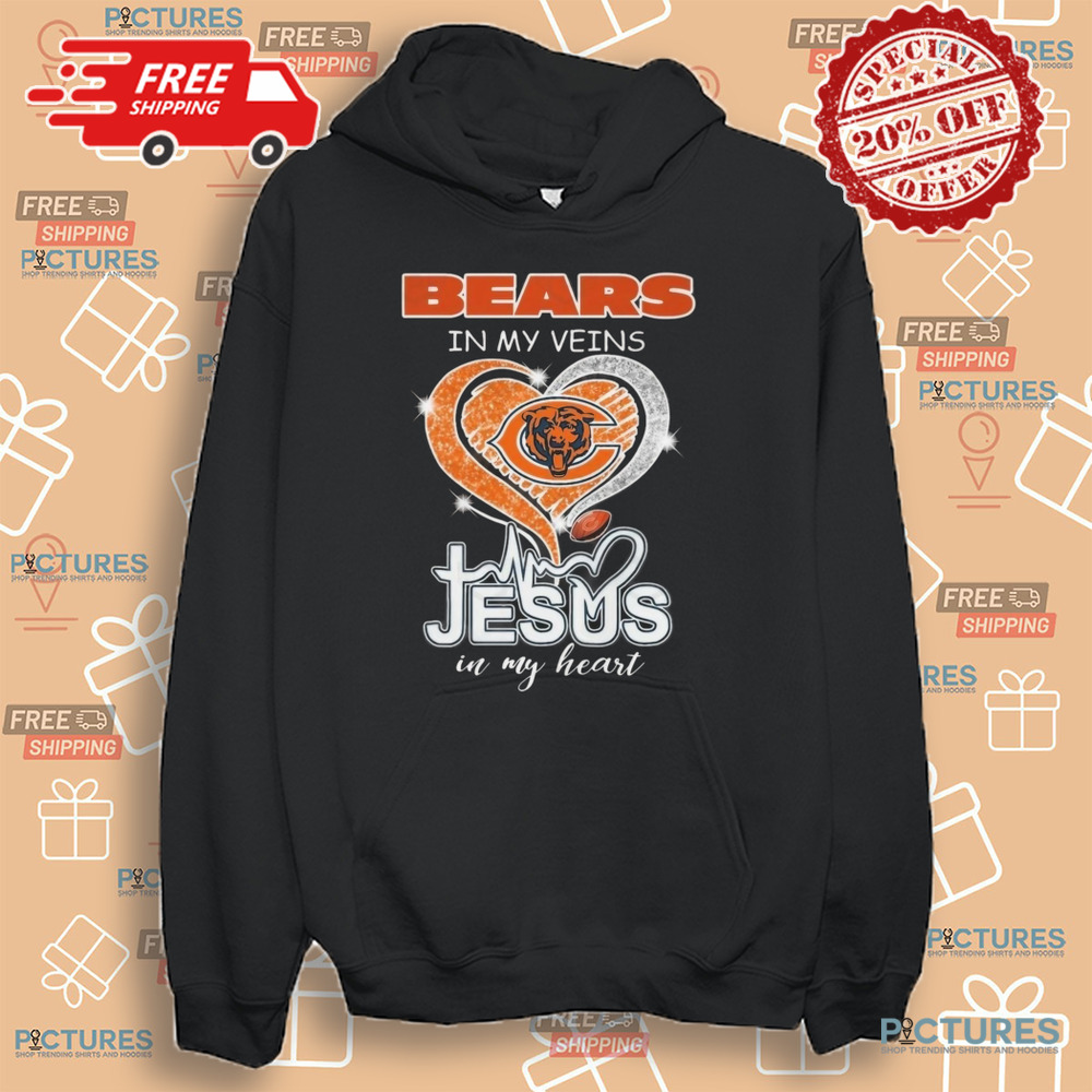 Chicago Bears In My Veins Jesus In My Heart Diamond 2024 Shirt Chicago Bears In My Veins Jesus In My Heart Diamond 2024 Shirt