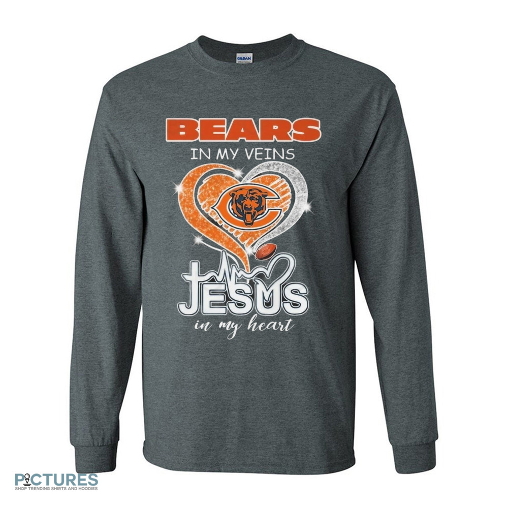 Chicago Bears In My Veins Jesus In My Heart Diamond 2024 Shirt Chicago Bears In My Veins Jesus In My Heart Diamond 2024 Shirt