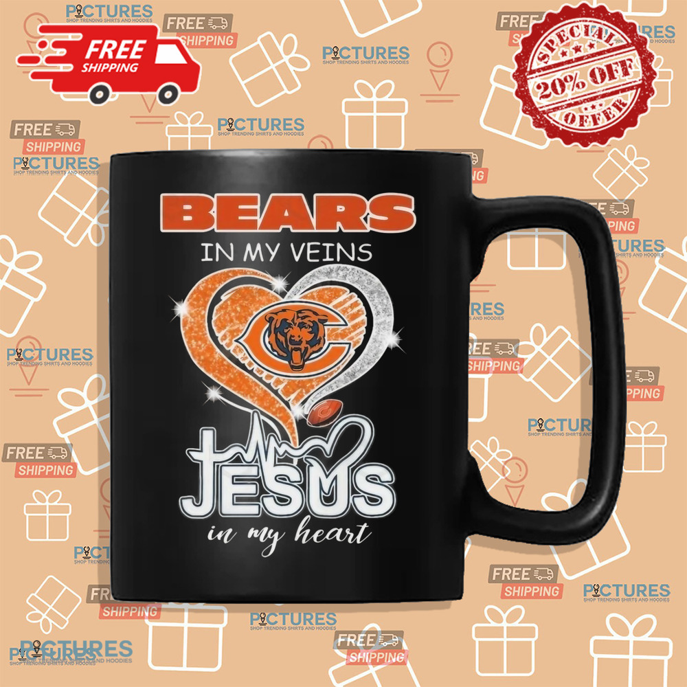 Chicago Bears In My Veins Jesus In My Heart Diamond 2024 Shirt Chicago Bears In My Veins Jesus In My Heart Diamond 2024 Shirt