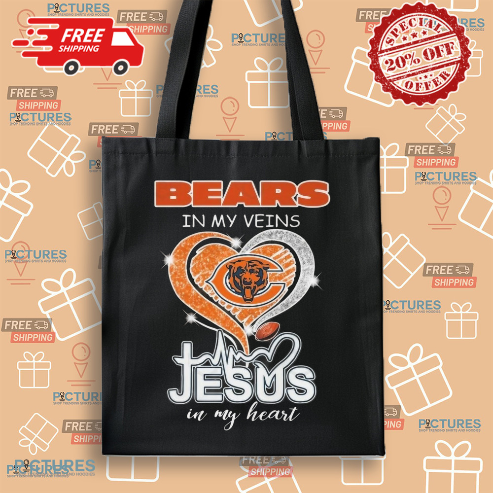 Chicago Bears In My Veins Jesus In My Heart Diamond 2024 Shirt Chicago Bears In My Veins Jesus In My Heart Diamond 2024 Shirt