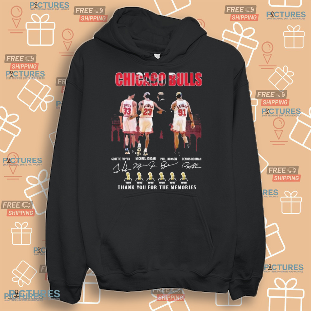 Chicago Bulls Scottie Pippen Michael Jordan Phil Jackson Dennis Rodman Thank You For The Memories Signatures Shirt