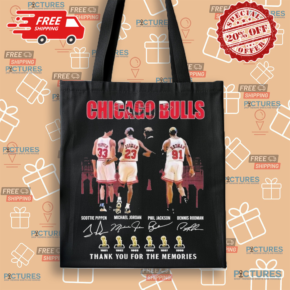 Chicago Bulls Scottie Pippen Michael Jordan Phil Jackson Dennis Rodman Thank You For The Memories Signatures Shirt