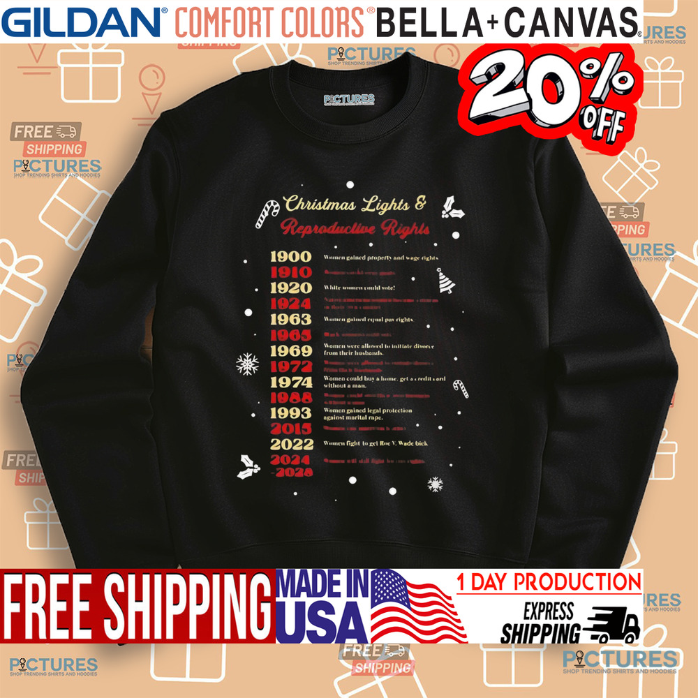 Christmas lights reproductive rights shirt
